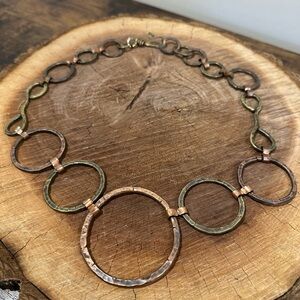 Source Unknown Hammered Metal Circle Necklace